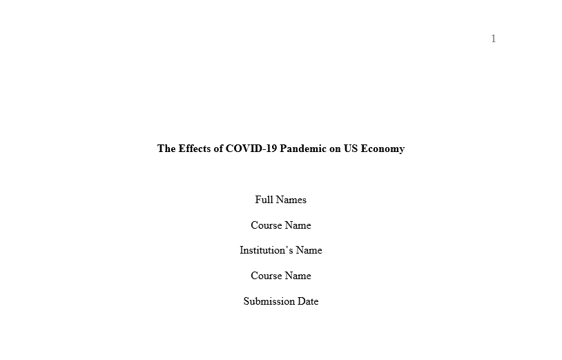 The cover page for APA style paper example